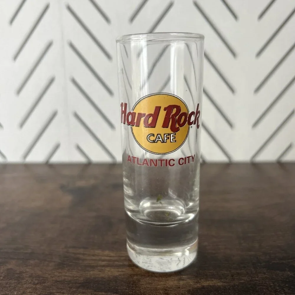 Lot of 5 Hard Rock 4” Double Shot Glasses Various Cities Nashville Atlantic City